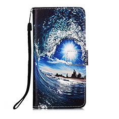 Coque Portefeuille Motif Fantaisie Livre Cuir Etui Clapet Y02B pour Samsung Galaxy A73 5G Bleu Royal