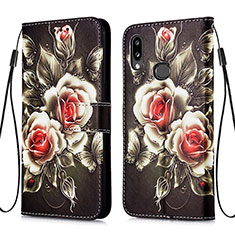 Coque Portefeuille Motif Fantaisie Livre Cuir Etui Clapet Y02B pour Samsung Galaxy M01s Noir