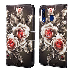 Coque Portefeuille Motif Fantaisie Livre Cuir Etui Clapet Y02B pour Samsung Galaxy M10S Noir