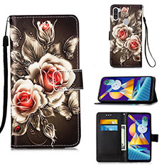 Coque Portefeuille Motif Fantaisie Livre Cuir Etui Clapet Y02B pour Samsung Galaxy M11 Noir