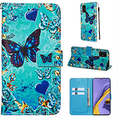 Coque Portefeuille Motif Fantaisie Livre Cuir Etui Clapet Y02B pour Samsung Galaxy M40S Bleu Ciel