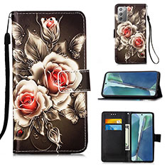 Coque Portefeuille Motif Fantaisie Livre Cuir Etui Clapet Y02B pour Samsung Galaxy Note 20 5G Noir