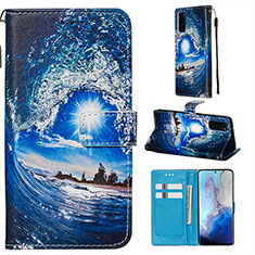 Coque Portefeuille Motif Fantaisie Livre Cuir Etui Clapet Y02B pour Samsung Galaxy S20 5G Bleu Royal