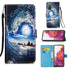 Coque Portefeuille Motif Fantaisie Livre Cuir Etui Clapet Y02B pour Samsung Galaxy S20 FE (2022) 5G Bleu Royal