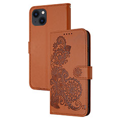 Coque Portefeuille Motif Fantaisie Livre Cuir Etui Clapet Y02X pour Apple iPhone 13 Marron