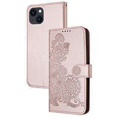 Coque Portefeuille Motif Fantaisie Livre Cuir Etui Clapet Y02X pour Apple iPhone 13 Or Rose