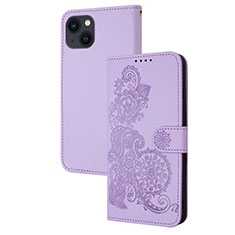 Coque Portefeuille Motif Fantaisie Livre Cuir Etui Clapet Y02X pour Apple iPhone 14 Plus Violet Clair