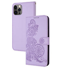 Coque Portefeuille Motif Fantaisie Livre Cuir Etui Clapet Y02X pour Apple iPhone 14 Pro Max Violet Clair