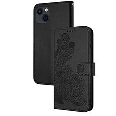 Coque Portefeuille Motif Fantaisie Livre Cuir Etui Clapet Y02X pour Apple iPhone 15 Plus Noir