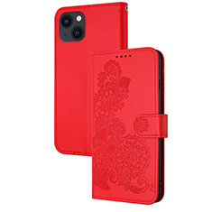 Coque Portefeuille Motif Fantaisie Livre Cuir Etui Clapet Y02X pour Apple iPhone 15 Plus Rouge