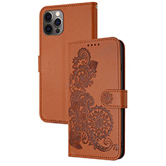 Coque Portefeuille Motif Fantaisie Livre Cuir Etui Clapet Y02X pour Apple iPhone 15 Pro Max Marron