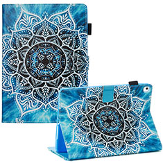 Coque Portefeuille Motif Fantaisie Livre Cuir Etui Clapet Y03B pour Apple iPad 10.2 (2021) Bleu Ciel