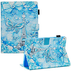 Coque Portefeuille Motif Fantaisie Livre Cuir Etui Clapet Y03B pour Apple iPad 10.2 (2021) Bleu Clair