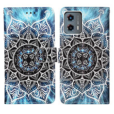 Coque Portefeuille Motif Fantaisie Livre Cuir Etui Clapet Y03B pour Motorola Moto G 5G (2023) Bleu