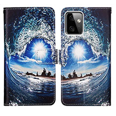 Coque Portefeuille Motif Fantaisie Livre Cuir Etui Clapet Y03B pour Motorola Moto G Power 5G (2023) Bleu Royal