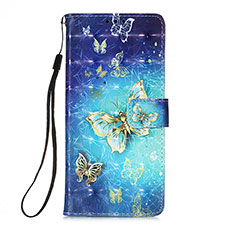 Coque Portefeuille Motif Fantaisie Livre Cuir Etui Clapet Y03B pour Samsung Galaxy A02 Bleu Ciel