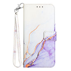 Coque Portefeuille Motif Fantaisie Livre Cuir Etui Clapet Y03B pour Samsung Galaxy A03 Core Violet Clair