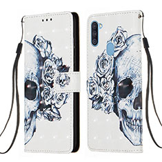 Coque Portefeuille Motif Fantaisie Livre Cuir Etui Clapet Y03B pour Samsung Galaxy A11 Noir