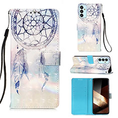 Coque Portefeuille Motif Fantaisie Livre Cuir Etui Clapet Y03B pour Samsung Galaxy A15 5G Bleu Clair