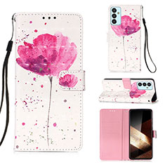 Coque Portefeuille Motif Fantaisie Livre Cuir Etui Clapet Y03B pour Samsung Galaxy A15 5G Rose