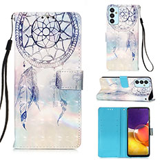 Coque Portefeuille Motif Fantaisie Livre Cuir Etui Clapet Y03B pour Samsung Galaxy A24 4G Bleu Clair