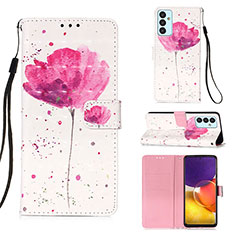 Coque Portefeuille Motif Fantaisie Livre Cuir Etui Clapet Y03B pour Samsung Galaxy A24 4G Rose