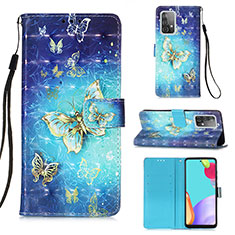 Coque Portefeuille Motif Fantaisie Livre Cuir Etui Clapet Y03B pour Samsung Galaxy A52s 5G Bleu Ciel