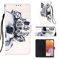 Coque Portefeuille Motif Fantaisie Livre Cuir Etui Clapet Y03B pour Samsung Galaxy M32 5G Noir