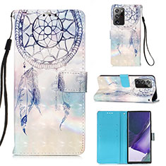 Coque Portefeuille Motif Fantaisie Livre Cuir Etui Clapet Y03B pour Samsung Galaxy Note 20 Ultra 5G Bleu Clair