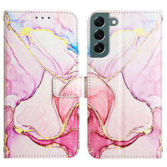 Coque Portefeuille Motif Fantaisie Livre Cuir Etui Clapet Y03B pour Samsung Galaxy S22 5G Rose