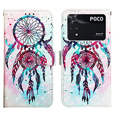 Coque Portefeuille Motif Fantaisie Livre Cuir Etui Clapet Y03B pour Xiaomi Poco M4 Pro 4G Colorful