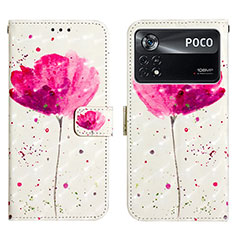 Coque Portefeuille Motif Fantaisie Livre Cuir Etui Clapet Y03B pour Xiaomi Poco X4 Pro 5G Rose