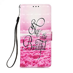 Coque Portefeuille Motif Fantaisie Livre Cuir Etui Clapet Y03B pour Xiaomi Redmi 10 (2022) Rose