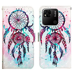 Coque Portefeuille Motif Fantaisie Livre Cuir Etui Clapet Y03B pour Xiaomi Redmi 9 India Bleu Clair