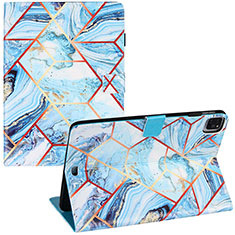 Coque Portefeuille Motif Fantaisie Livre Cuir Etui Clapet Y04B pour Apple iPad Pro 11 (2020) Bleu