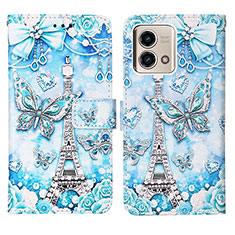 Coque Portefeuille Motif Fantaisie Livre Cuir Etui Clapet Y04B pour Motorola Moto G Stylus (2023) 4G Bleu Clair