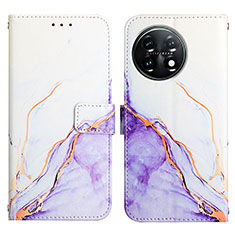 Coque Portefeuille Motif Fantaisie Livre Cuir Etui Clapet Y04B pour OnePlus 11 5G Violet