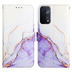 Coque Portefeuille Motif Fantaisie Livre Cuir Etui Clapet Y04B pour Oppo A54 5G Violet