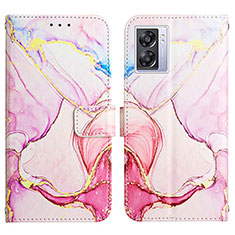 Coque Portefeuille Motif Fantaisie Livre Cuir Etui Clapet Y04B pour Oppo A57 5G Rose