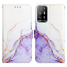 Coque Portefeuille Motif Fantaisie Livre Cuir Etui Clapet Y04B pour Oppo A94 5G Violet