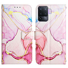 Coque Portefeuille Motif Fantaisie Livre Cuir Etui Clapet Y04B pour Oppo Reno5 Lite Rose