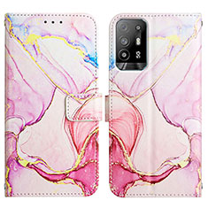 Coque Portefeuille Motif Fantaisie Livre Cuir Etui Clapet Y04B pour Oppo Reno5 Z 5G Rose