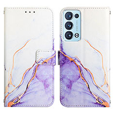 Coque Portefeuille Motif Fantaisie Livre Cuir Etui Clapet Y04B pour Oppo Reno6 Pro 5G Violet