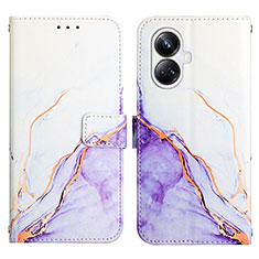 Coque Portefeuille Motif Fantaisie Livre Cuir Etui Clapet Y04B pour Realme 10 Pro+ Plus 5G Violet