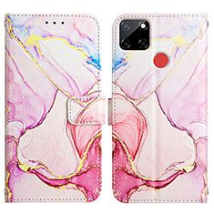 Coque Portefeuille Motif Fantaisie Livre Cuir Etui Clapet Y04B pour Realme 7i RMX2193 Rose