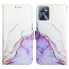 Coque Portefeuille Motif Fantaisie Livre Cuir Etui Clapet Y04B pour Realme C35 Violet