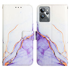 Coque Portefeuille Motif Fantaisie Livre Cuir Etui Clapet Y04B pour Realme GT2 Pro 5G Violet