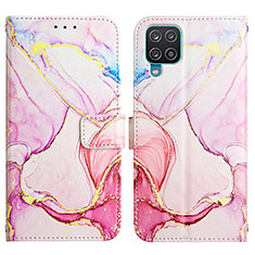 Coque Portefeuille Motif Fantaisie Livre Cuir Etui Clapet Y04B pour Samsung Galaxy M12 Rose