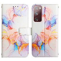 Coque Portefeuille Motif Fantaisie Livre Cuir Etui Clapet Y04B pour Samsung Galaxy S20 FE 4G Bleu