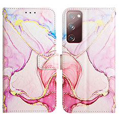 Coque Portefeuille Motif Fantaisie Livre Cuir Etui Clapet Y04B pour Samsung Galaxy S20 FE 4G Rose